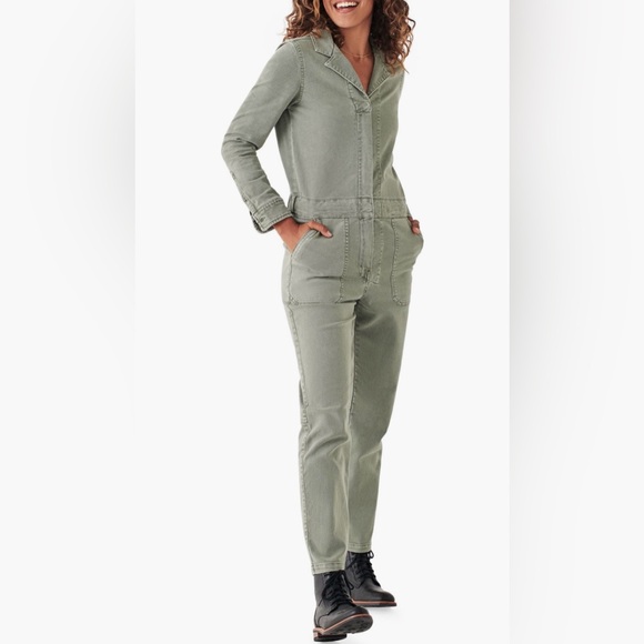 Faherty Pants - Faherty Overland Long Sleeve Organic Cotton Blend Twill Jumpsuit